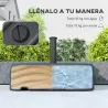 Base para Sombrilla con Ruedas Asa Telescópica para Postes Ø38 mm Ø48 mm Rellenable de Arena 72 kg o Agua 45 Litros - Ogal.Es