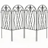 Set de 4 Vallas de Jardín Metálicas 125x56 cm con Diseño Arqueado Resistente Fácil de Instalar para Patio Césped... - Ogal.Es