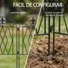 Set de 4 Vallas de Jardín Metálicas 125x56 cm con Diseño Arqueado Resistente Fácil de Instalar para Patio Césped... - Ogal.Es