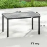 Mesa de Comedor de Jardín para 6 Personas con Superficie de Listones Estructura de Acero 140x90x74 cm Gris - Ogal.Es