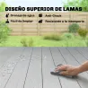 Mesa de Comedor de Jardín para 6 Personas con Superficie de Listones Estructura de Acero 140x90x74 cm Gris - Ogal.Es