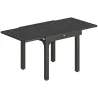 Mesa de Comedor Exterior Extensible 80/160 cm para 4-6 Personas Mesa de Jardín Rectangular para Terraza Negro - Ogal.Es