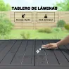 Mesa de Comedor Exterior Extensible 80/160 cm para 4-6 Personas Mesa de Jardín Rectangular para Terraza Negro - Ogal.Es