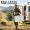 Mesa Plegable Camping Portátil con Altura Ajustable en 5 Niveles Encimera de HDPE y Marco Metálico 75x50x73,5 cm... - Ogal.Es