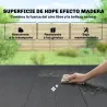 Mesa de Comedor de Jardín para 6 Personas con Superficie de HDPE de Listones Estructura Metálica 150x90x74 cm Negro - Ogal.Es