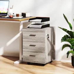 Cajonera de Escritorio con 3 Cajones Ruedas Cerradura 2 Llaves Archivador Móvil para Estudio Salón 40x40x61,5 cm... - Ogal.Es