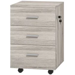 Cajonera de Escritorio con 3 Cajones Ruedas Cerradura 2 Llaves Archivador Móvil para Estudio Salón 40x40x61,5 cm... - Ogal.Es