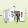 Carpa Plegable 3x3 m Pop-up con UPF50+ 4 Laterales Desmontables Altura Ajustable y Bolsa de Transporte Blanco - Ogal.Es