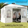 Carpa Plegable 3x3 m Pop-up con UPF50+ 4 Laterales Desmontables Altura Ajustable y Bolsa de Transporte Blanco - Ogal.Es