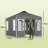 Carpa Plegable 3x3 m Pop-up con UPF50+ 4 Laterales Desmontables Altura Ajustable y Bolsa de Transporte Gris Oscuro - Ogal.Es