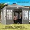 Carpa Plegable 3x3 m Pop-up con UPF50+ 4 Laterales Desmontables Altura Ajustable y Bolsa de Transporte Gris Oscuro - Ogal.Es