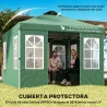 Carpa Plegable 3x3 m Pop-up con UPF50+ 4 Laterales Desmontables Altura Ajustable y Bolsa de Transporte Verde - Ogal.Es