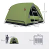 Tienda de Camping para 4 Personas Impermeable Fácil Instalación y Bolsa de Transporte Incluida 200x200x135 cm Verde - Ogal.Es