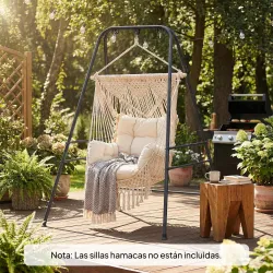 Soporte para Silla Colgante Hamaca 183 cm Soporte para Columpio Estructura de Acero Almohadillas Antideslizantes... - Ogal.Es