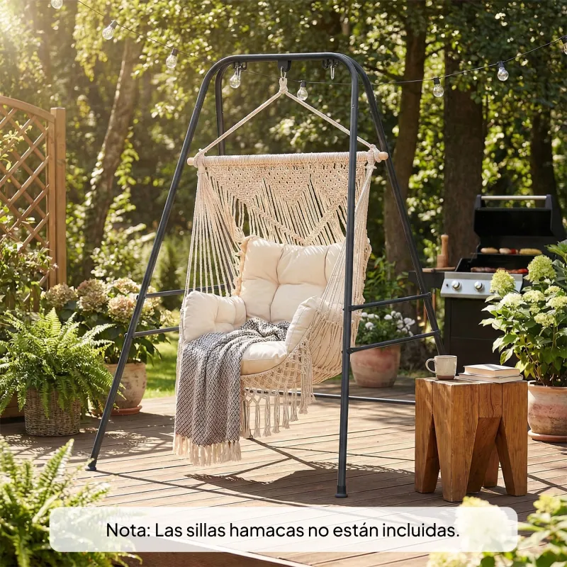 Soporte para Silla Colgante Hamaca 183 cm Soporte para Columpio Estructura de Acero Almohadillas Antideslizantes... - Ogal.Es