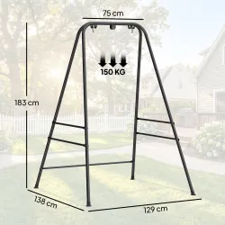 Soporte para Silla Colgante Hamaca 183 cm Soporte para Columpio Estructura de Acero Almohadillas Antideslizantes... - Ogal.Es