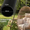 Soporte para Silla Colgante Hamaca 183 cm Soporte para Columpio Estructura de Acero Almohadillas Antideslizantes... - Ogal.Es