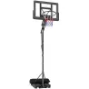 Canasta de Baloncesto Exterior con Ruedas Altura Ajustable 235-305 cm Base Rellenable y Bolsa de Peso Negro - Ogal.Es
