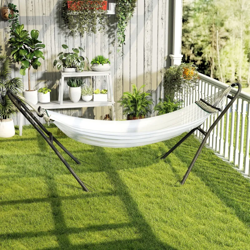 Soporte para Hamaca Largo 278 cm Cadena Ajustable con Estructura de Acero para Hamacas de 2,75-4 m Carga 150 kg ... - Ogal.Es