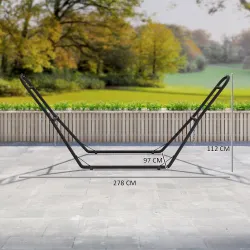 Soporte para Hamaca Largo 278 cm Cadena Ajustable con Estructura de Acero para Hamacas de 2,75-4 m Carga 150 kg ... - Ogal.Es