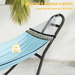 Soporte para Hamaca Largo 278 cm Cadena Ajustable con Estructura de Acero para Hamacas de 2,75-4 m Carga 150 kg ... - Ogal.Es