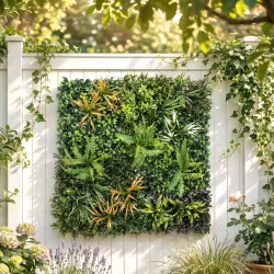 Seto Artificial Ocultación Jardín en Rollo 1x1 m Valla de Privacidad de Hiedra Artificial para Balcón Exterior - Ogal.Es