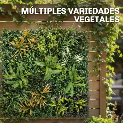 Seto Artificial Ocultación Jardín en Rollo 1x1 m Valla de Privacidad de Hiedra Artificial para Balcón Exterior - Ogal.Es