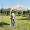 Carpa Plegable 2,4x2,4 m Pop-up UPF50+ Bloqueo Central Altura Ajustable Bolsa de Transporte Sacos Arena Beige - Ogal.Es