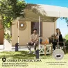 Carpa Plegable 2,4x2,4 m Pop-up UPF50+ Bloqueo Central Altura Ajustable Bolsa de Transporte Sacos Arena Beige - Ogal.Es