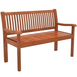 Banco de Jardín Madera Banco de Exterior 2 Plazas con Funda Impermeable Respaldo Ergonómico 125x62x90 cm Marrón ... - Ogal.Es