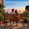 Banco de Jardín Madera Banco de Exterior 2 Plazas con Funda Impermeable Respaldo Ergonómico 125x62x90 cm Marrón ... - Ogal.Es