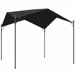Pérgola de Jardín 3x3 m con Dosel UPF30+ Estructura de Metal Galvanizado Techo Inclinado Pabellón para Exterior ... - Ogal.Es