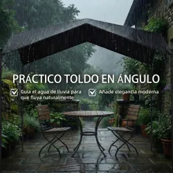 Pérgola de Jardín 3x3 m con Dosel UPF30+ Estructura de Metal Galvanizado Techo Inclinado Pabellón para Exterior ... - Ogal.Es