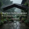 Pérgola de Jardín 3x3 m con Dosel UPF30+ Estructura de Metal Galvanizado Techo Inclinado Pabellón para Exterior ... - Ogal.Es