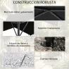 Pérgola de Jardín 3x3 m con Dosel UPF30+ Estructura de Metal Galvanizado Techo Inclinado Pabellón para Exterior ... - Ogal.Es