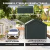 Carpa Garaje de Exterior 3x6 m con Tejido PE Resistente Estructura de Acero y Paredes Desmontables Gris Oscuro - Ogal.Es