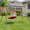 Columpio para Bebés Cuerdas Ajustables Soporte de Acero Carga 150 kg para 3 Niños de 3-8 Años Multicolor - Ogal.Es