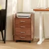 Cajonera de Escritorio con Ruedas Cajonera de Oficina con 4 Cajones Archivador Móvil para Estudio 40x36x65 cm Ma... - Ogal.Es