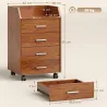 Cajonera de Escritorio con Ruedas Cajonera de Oficina con 4 Cajones Archivador Móvil para Estudio 40x36x65 cm Ma... - Ogal.Es