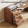 Cajonera de Escritorio con Ruedas Cajonera de Oficina con 4 Cajones Archivador Móvil para Estudio 40x36x65 cm Ma... - Ogal.Es