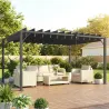 Pérgola de Jardín 3x4 m con Protección UPF 50+ Gazebo con Techo Ajustable Estructura de Aluminio para Exterior Gris - Ogal.Es