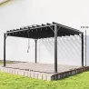 Pérgola de Jardín 3x4 m con Protección UPF 50+ Gazebo con Techo Ajustable Estructura de Aluminio para Exterior Gris - Ogal.Es
