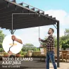 Pérgola de Jardín 3x4 m con Protección UPF 50+ Gazebo con Techo Ajustable Estructura de Aluminio para Exterior Gris - Ogal.Es