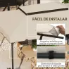 Toldo de Recambio para Cenador 4x3 m con Techo Doble Orificios de Drenaje Solo Toldo NO Incluye Marco Beige - Ogal.Es