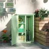 Armario de Jardín de Madera para Exterior para Herramientas con 2 Estantes y Techo Asfáltico 75x56x115 cm Verde - Ogal.Es