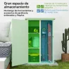 Armario de Jardín de Madera para Exterior para Herramientas con 2 Estantes y Techo Asfáltico 75x56x115 cm Verde - Ogal.Es