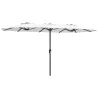 Sombrilla Doble de Jardín 4,6x2,6 m con Manivela Manual Protección UV50+ Funda Resistente al Agua Blanco - Ogal.Es