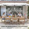Sombrilla Doble de Jardín 4,6x2,6 m con Manivela Manual Protección UV50+ Funda Resistente al Agua Blanco - Ogal.Es