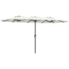 Sombrilla Doble de Jardín 4,6x2,6 m con Manivela Manual Protección UV50+ Funda Resistente al Agua Blanco Crema - Ogal.Es