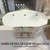 Sombrilla Doble de Jardín 4,6x2,6 m con Manivela Manual Protección UV50+ Funda Resistente al Agua Blanco Crema - Ogal.Es